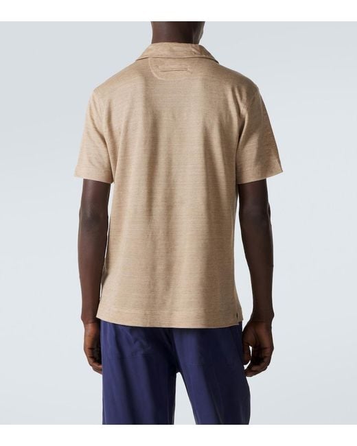 Zegna Natural Linen Polo Shirt for men