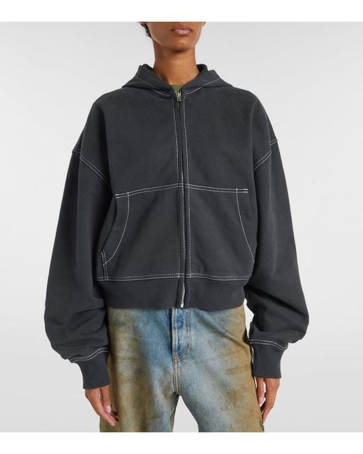 Sudadera De Algodon Con Logo Acne de color Black