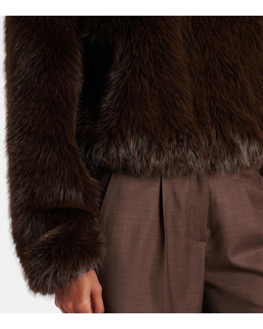 Frankie Shop Black Jacke Hope Aus Faux Fur