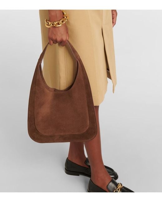 Aesther Ekme Brown Midi Suede Shoulder Bag