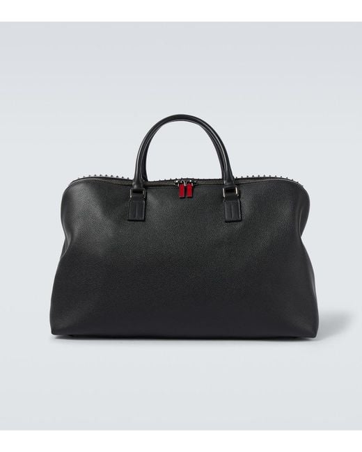 Christian Louboutin Black Funky Studded Leather Duffel Bag for men