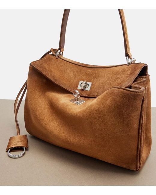 Balenciaga Brown Rodeo Small Suede Top-Handle Bag