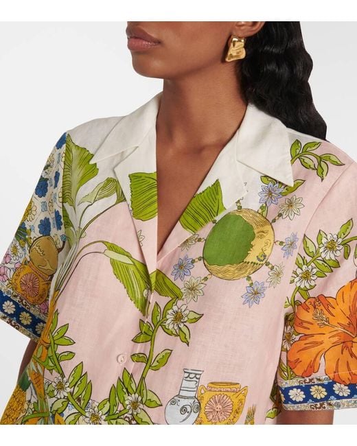 ALÉMAIS Metallic Hazel Printed Linen Shirt