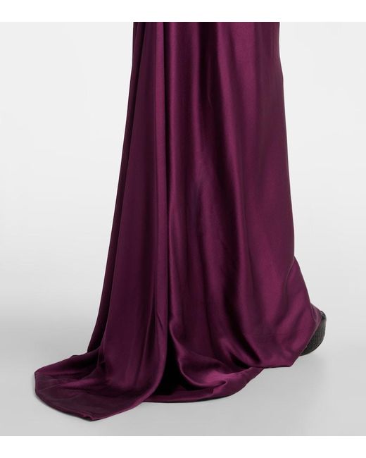 Vivienne Westwood Purple Galaxy Draped Crepe Satin Bustier Gown