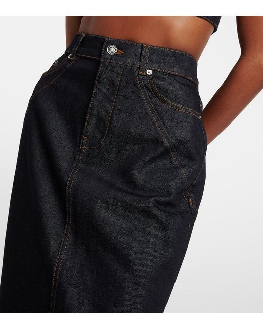 Givenchy Black Denim Midi Skirt