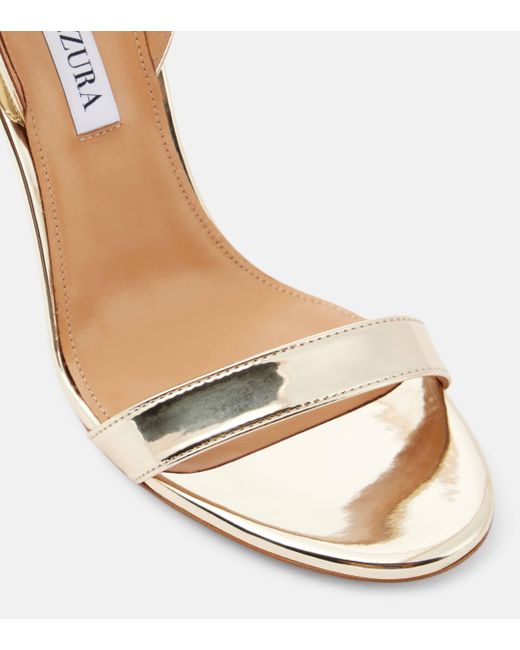 Aquazzura Natural So Nude 105 Metallic Leather Sandals