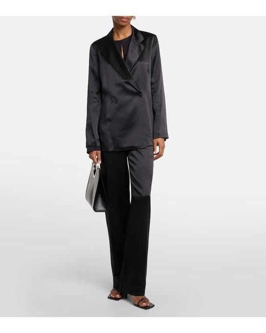 JOSEPH Joubert Silk Satin Jacket in Black | Lyst