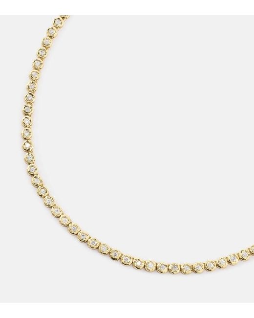 Octavia Elizabeth Metallic Halskette Blossom aus 18kt Gelbgold mit Diamanten