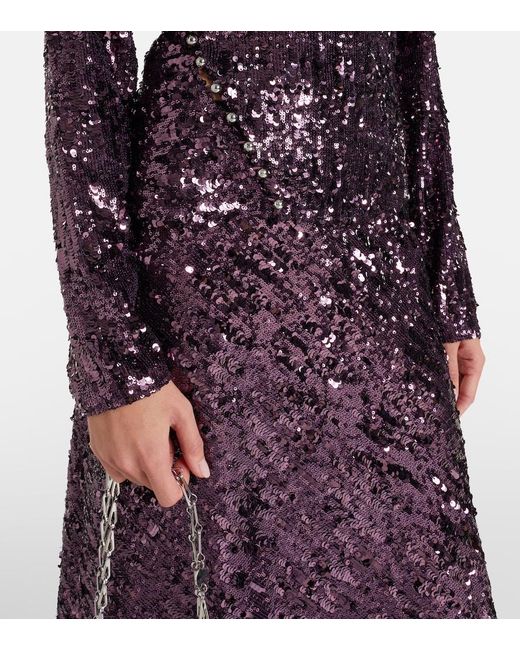 Rabanne Blue Sequined Top