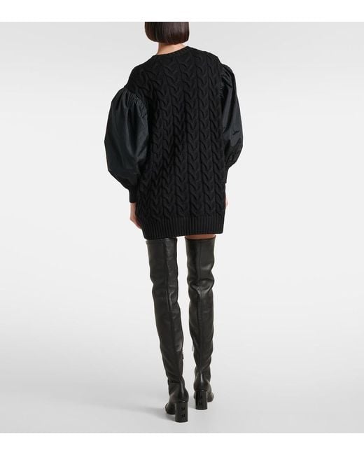 Max Mara Black Ancella Knitted Wool Minidress
