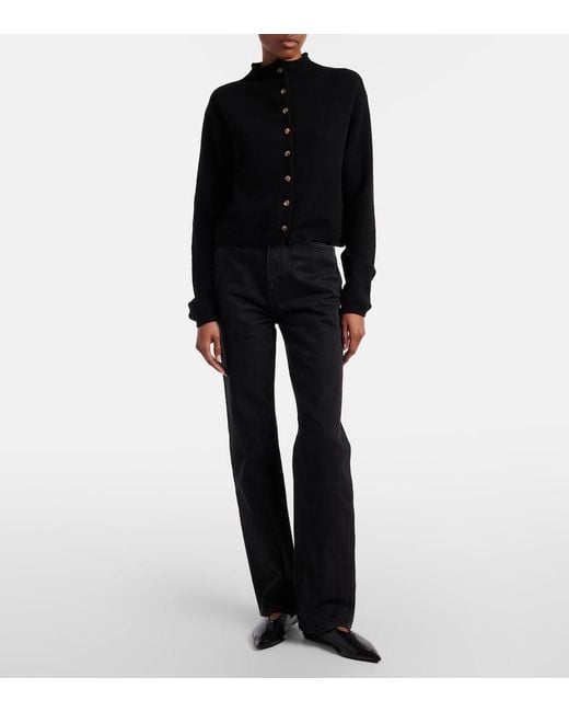 Khaite Black Danielle High-Rise Straight Jeans