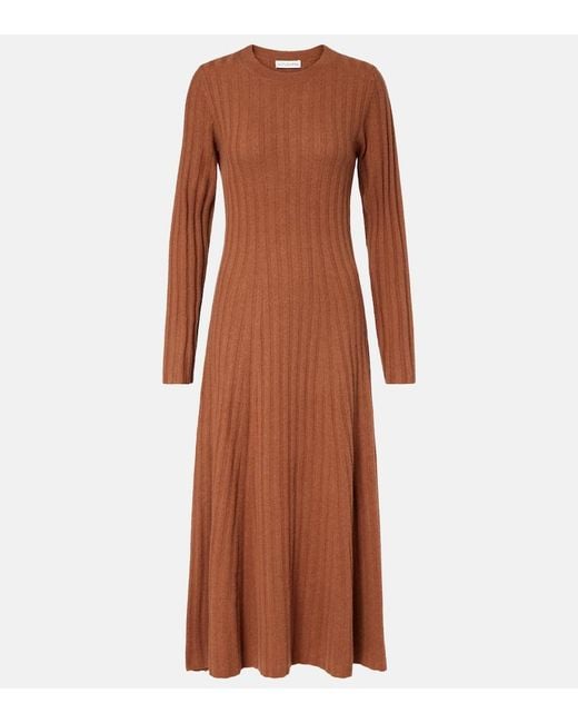 Altuzarra Brown Gia Ribbed-Knit Wool And Cashmere Maxi Dress