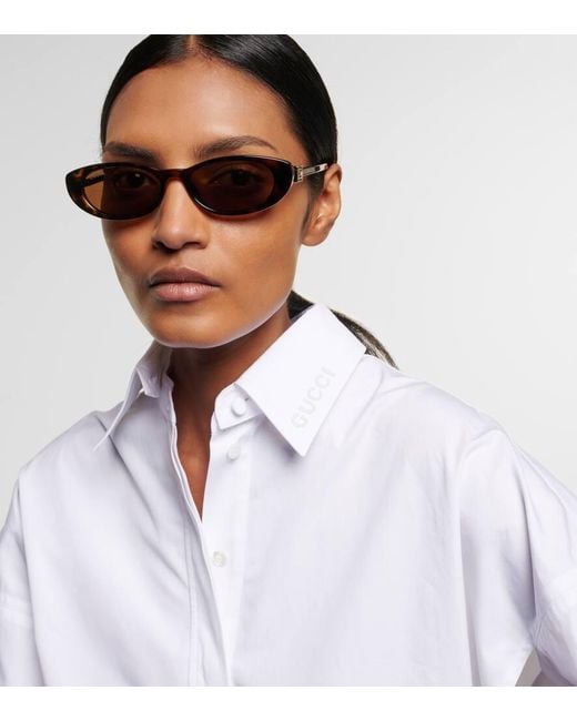 Gucci Brown Cat-Eye Sunglasses