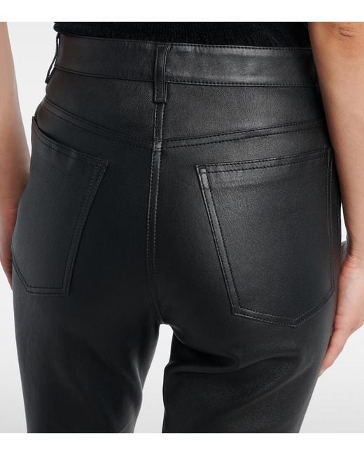 Joseph Black Duke Leather Slim Pants