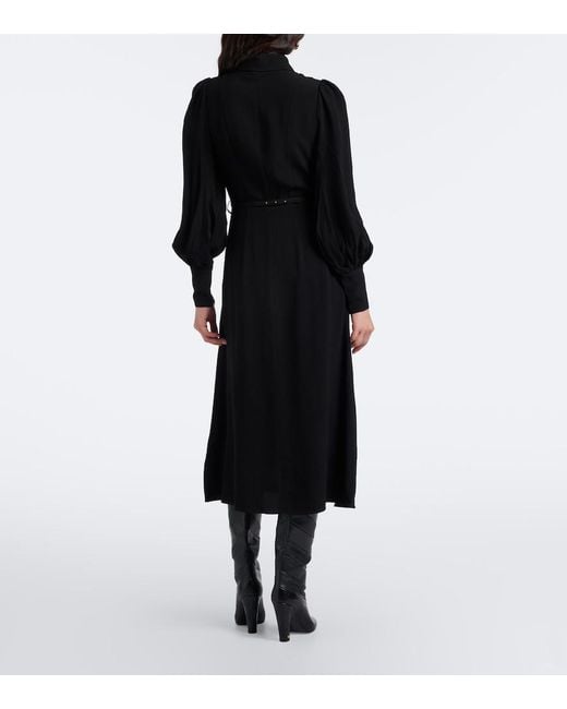 Zimmermann Black Utility Belted Midi Dress