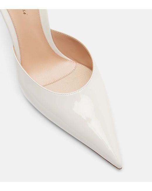 Gianvito Rossi White Patent Leather Mules