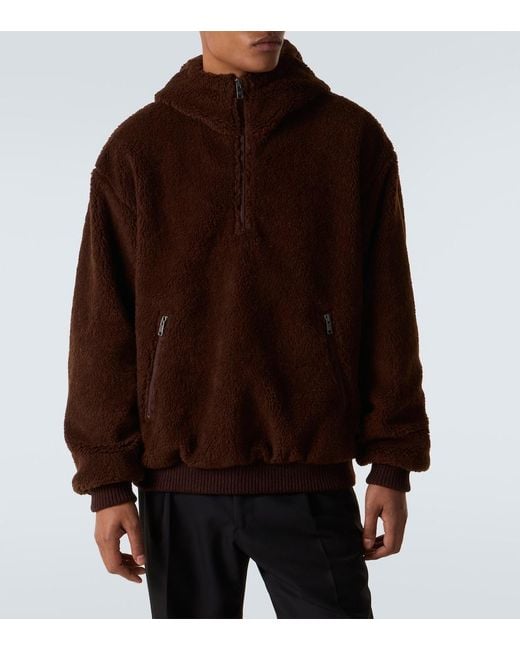 Prada Brown Wool-Blend Teddy Jacket for men