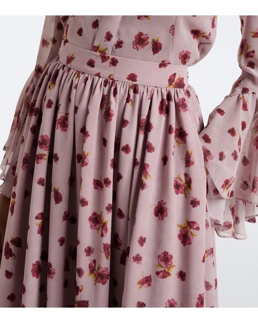 Markarian Purple Morgaine Floral Chiffon Maxi Skirt