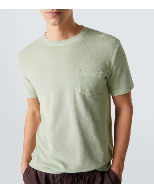 Fedeli Green Cotton Terry T-Shirt for men