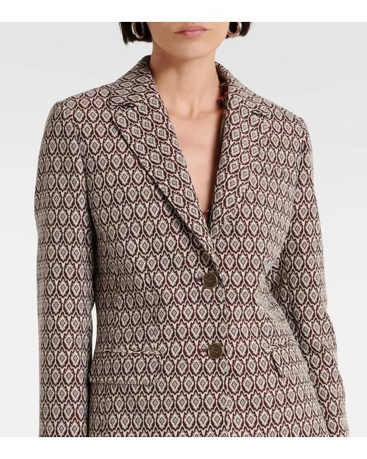 Etro Brown Blazer Aus Einem Baumwollgemisch