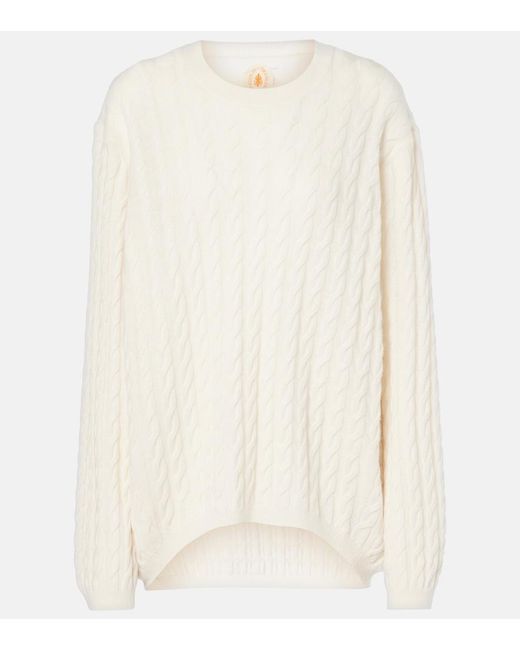 Jardin Des Orangers White Cable-Knit Wool And Cashmere Sweater
