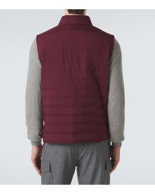 Brunello Cucinelli Purple Technical Down Vest for men