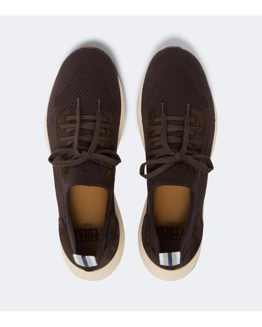 Baskets En Maille Et Daim Fedeli pour homme en coloris Brown