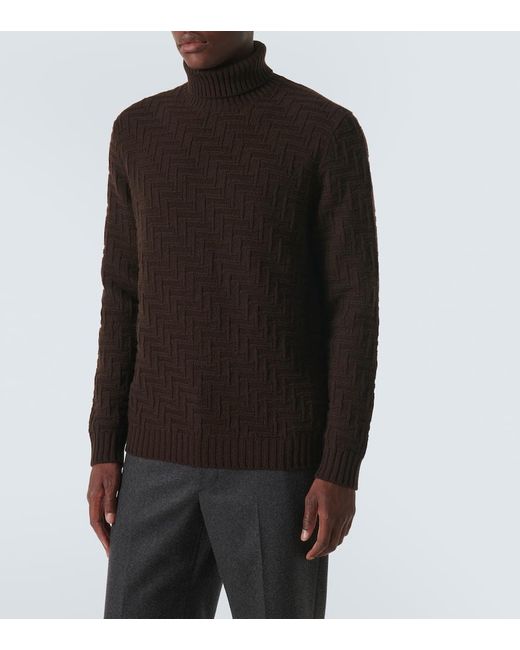 Prada Rollkragenpullover Aus Wolle Und Kaschmir in Brown für Herren