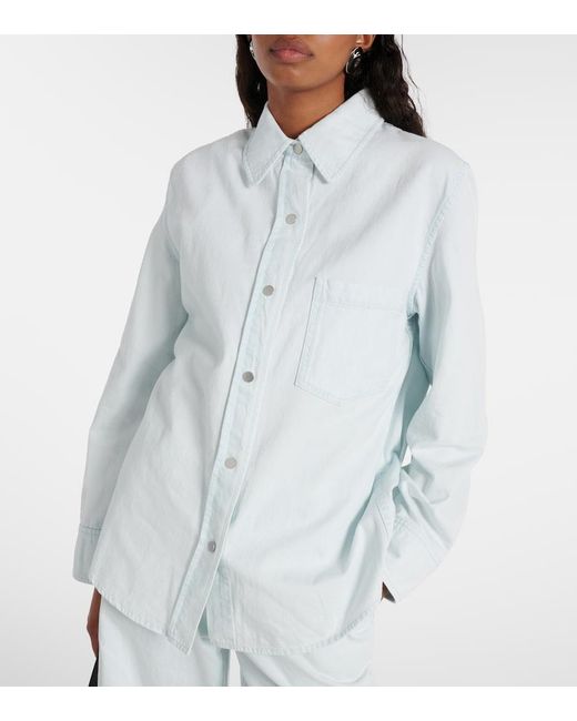 Vince White Cotton Twill Overshirt