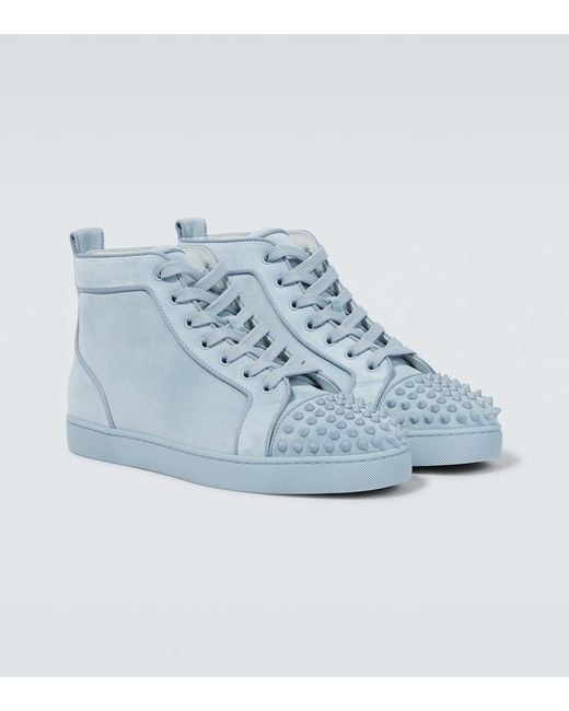 Christian Louboutin Sneakers Louis Spikes Aus Veloursleder in Blue für Herren