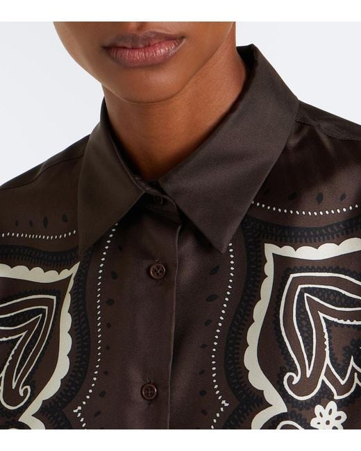 Nili Lotan Black Alfie Printed Silk Twill Shirt