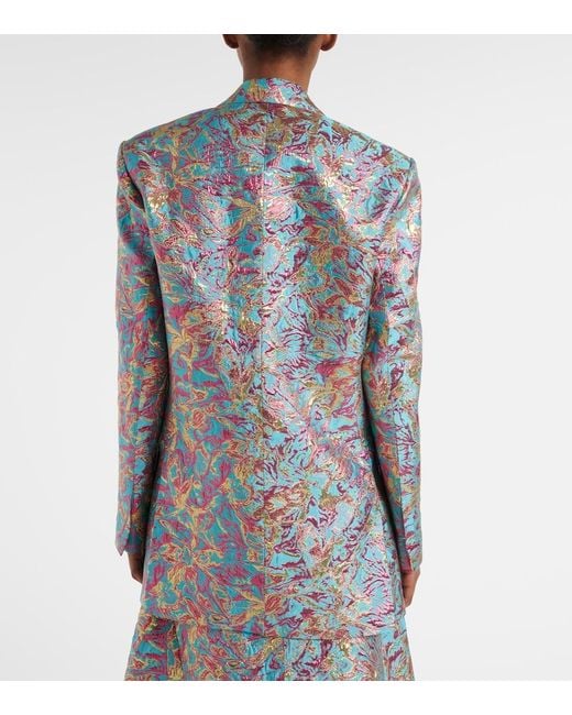 Dries Van Noten Blue Basti Jacquard Jacket