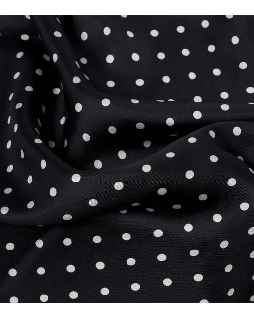 Posse Black Polka-Dot Lace-Trimmed Silk Scarf