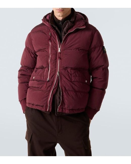 Stone Island Red Compass Down Jacket for men