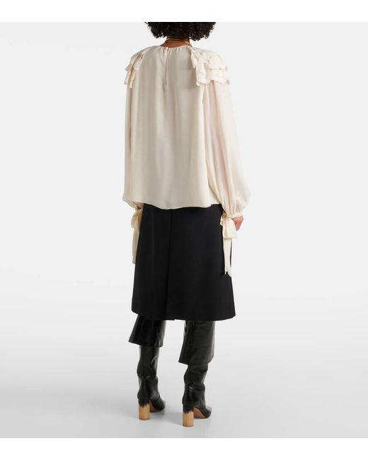 Chloé White Top Aus Seide