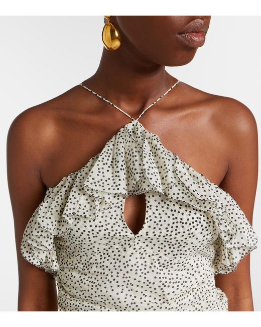 Isabel Marant Metallic Djimia Halterneck Cotton-Blend Top