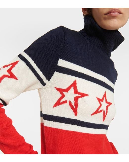 Perfect Moment Red Chopper Wool Turtleneck Sweater
