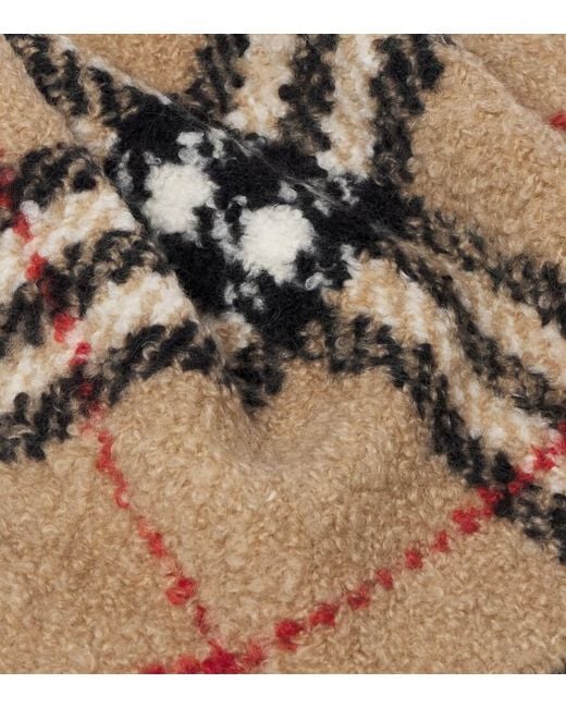Burberry Metallic Check Alpaca And Wool Boucle Scarf