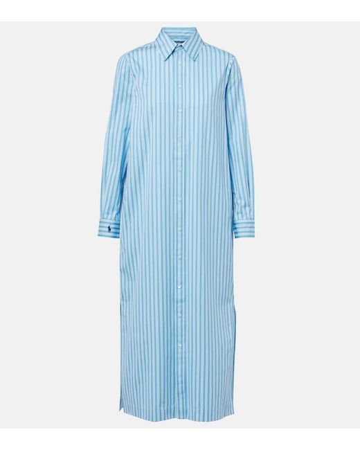 Polo Ralph Lauren Blue Cotton Shirt Dress