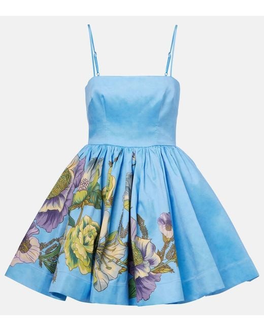 ALÉMAIS Blue Donata Floral Minidress