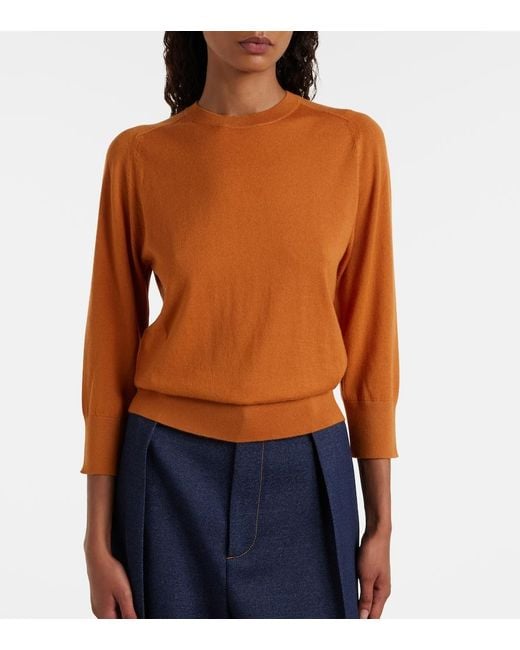 Loro Piana Orange Piuma Cashmere Sweater