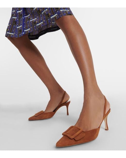 Escarpins Maysli 70 En Daim Manolo Blahnik en coloris Brown
