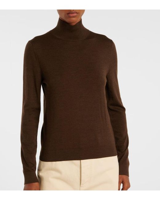 Loro Piana Brown Tasmanian Virgin Wool Turtleneck Sweater