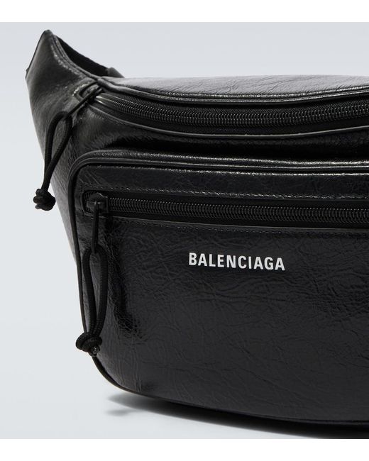 Balenciaga Black Explorer Leather Belt Bag for men