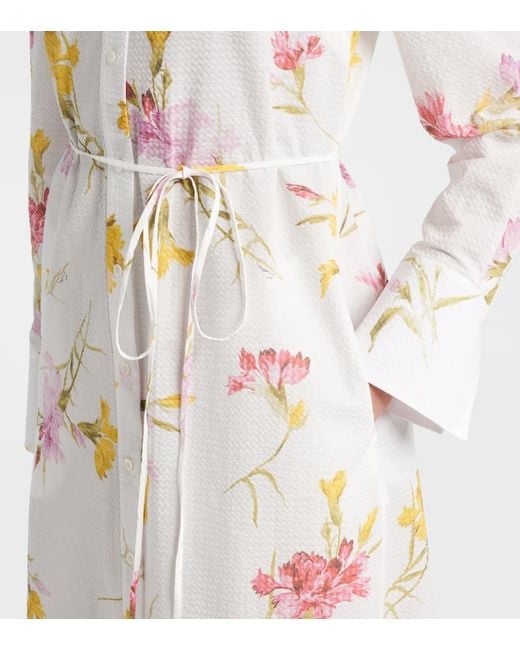 Vestido Camisero De Sirsaca De Algodon Erdem de color White