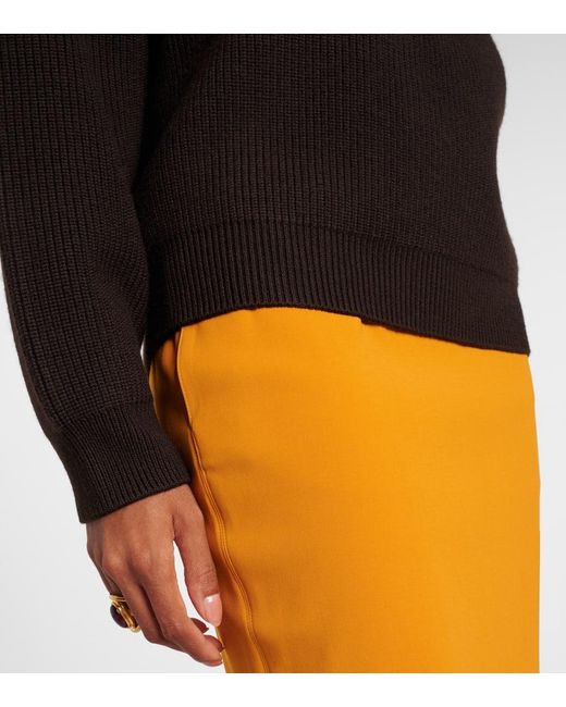 Pull A Col Roule En Laine Saint Laurent en coloris Black