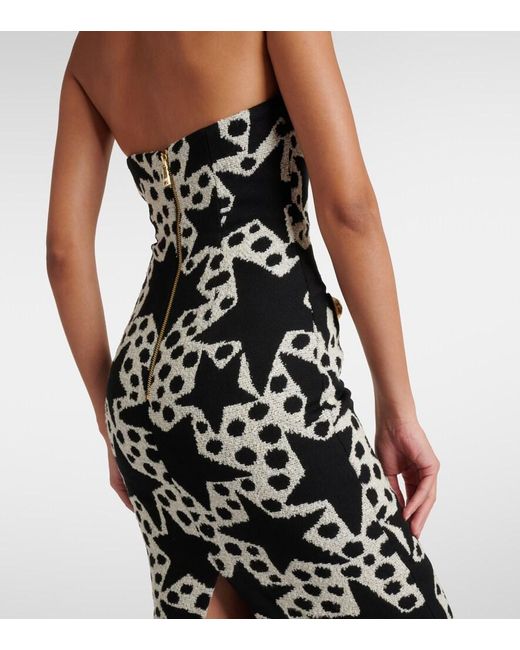 Area Black Crystal-Embellished Jacquard Maxi Dress