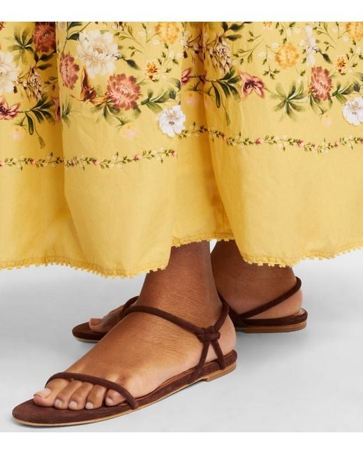 Staud Brown Laurel Suede Sandals