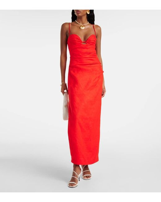 Sir Red Maxikleid Noemi Aus Leinen
