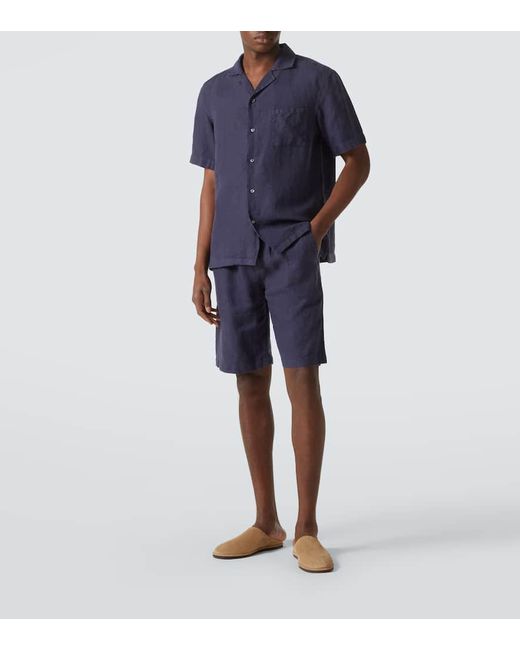 Thom Sweeney Shorts Aus Leinen in Blue für Herren